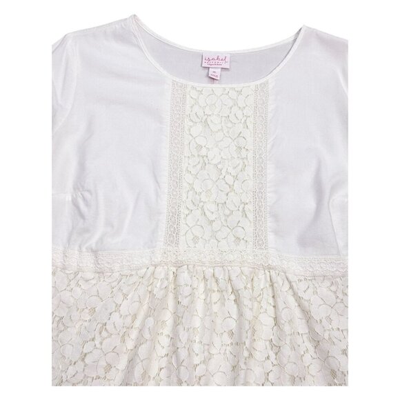 Isabel Maternity Babydoll Ecru Lace Long Sleeve Blouse Women's Sz XL - Picture 4 of 7